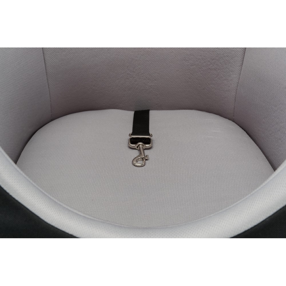 Bilsete til små hunder 41×39×42 cm, sort/grå