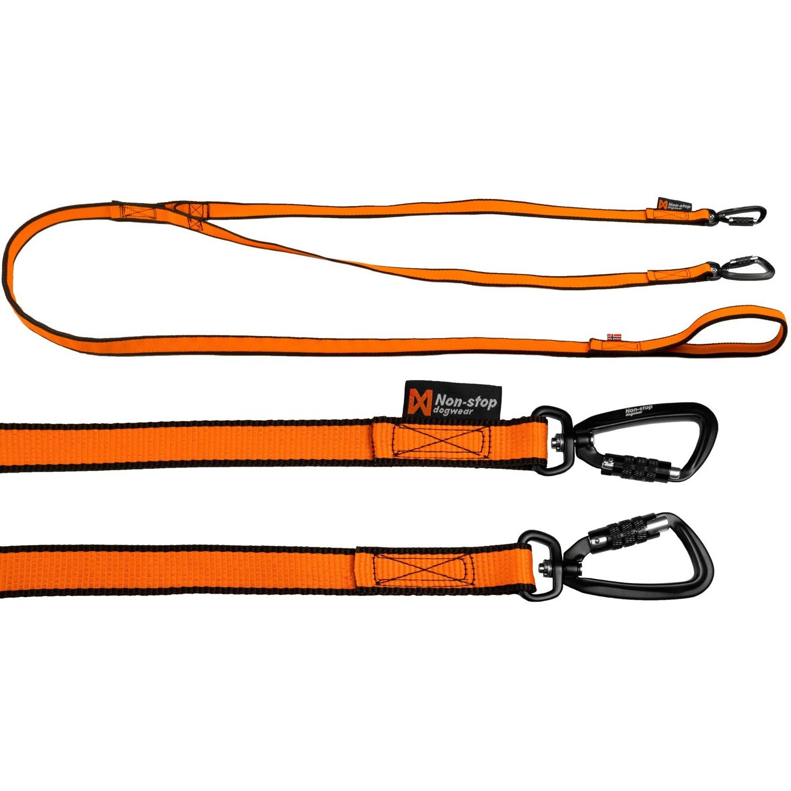 Non-Stop Dogwear Bungee Leash Double - Kjørestrikk med hanefot